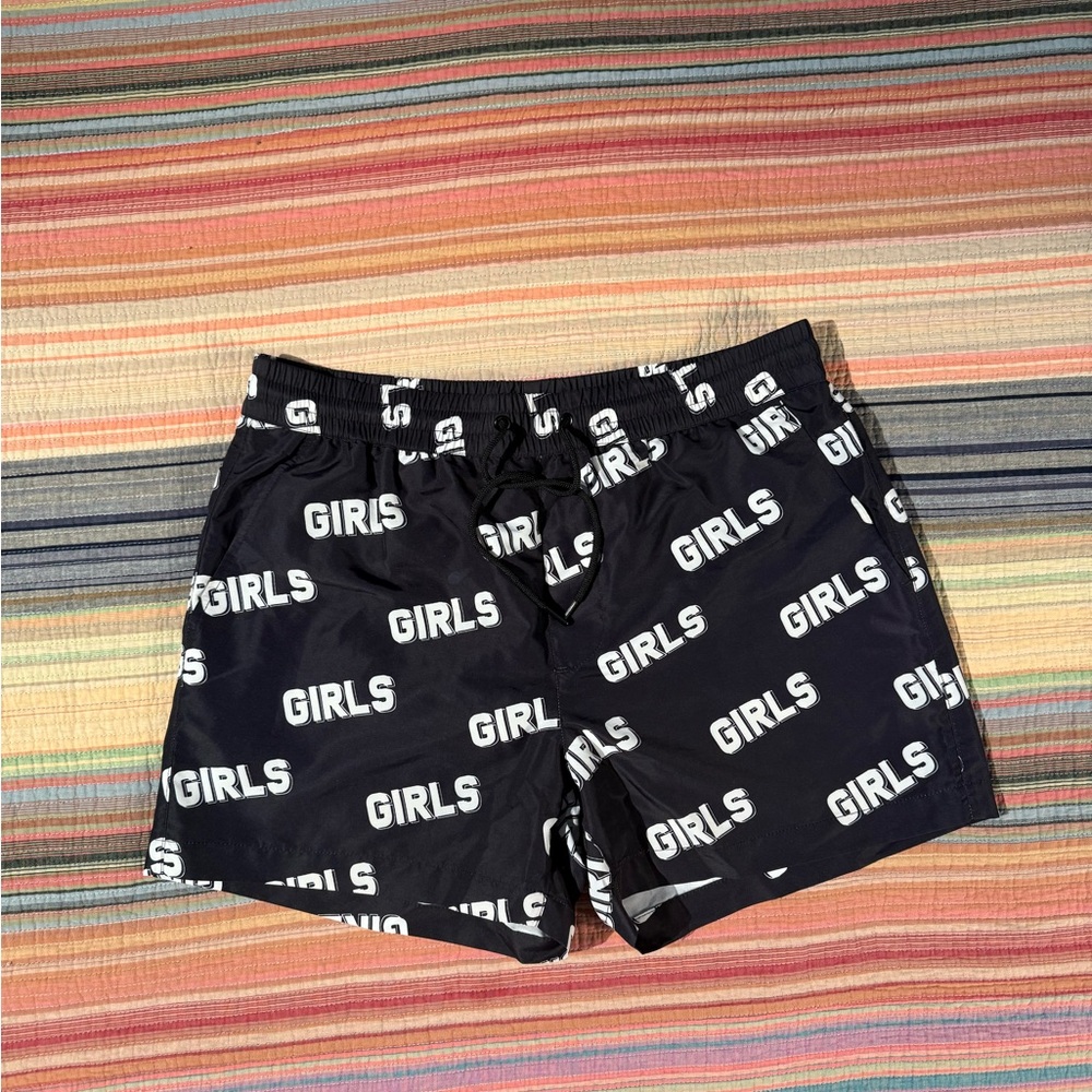 Forever 21 Black and White Swim Trunks